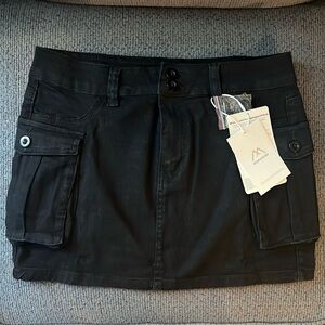 Mancreda black denim cargo mini skirt. Size L. Never worn